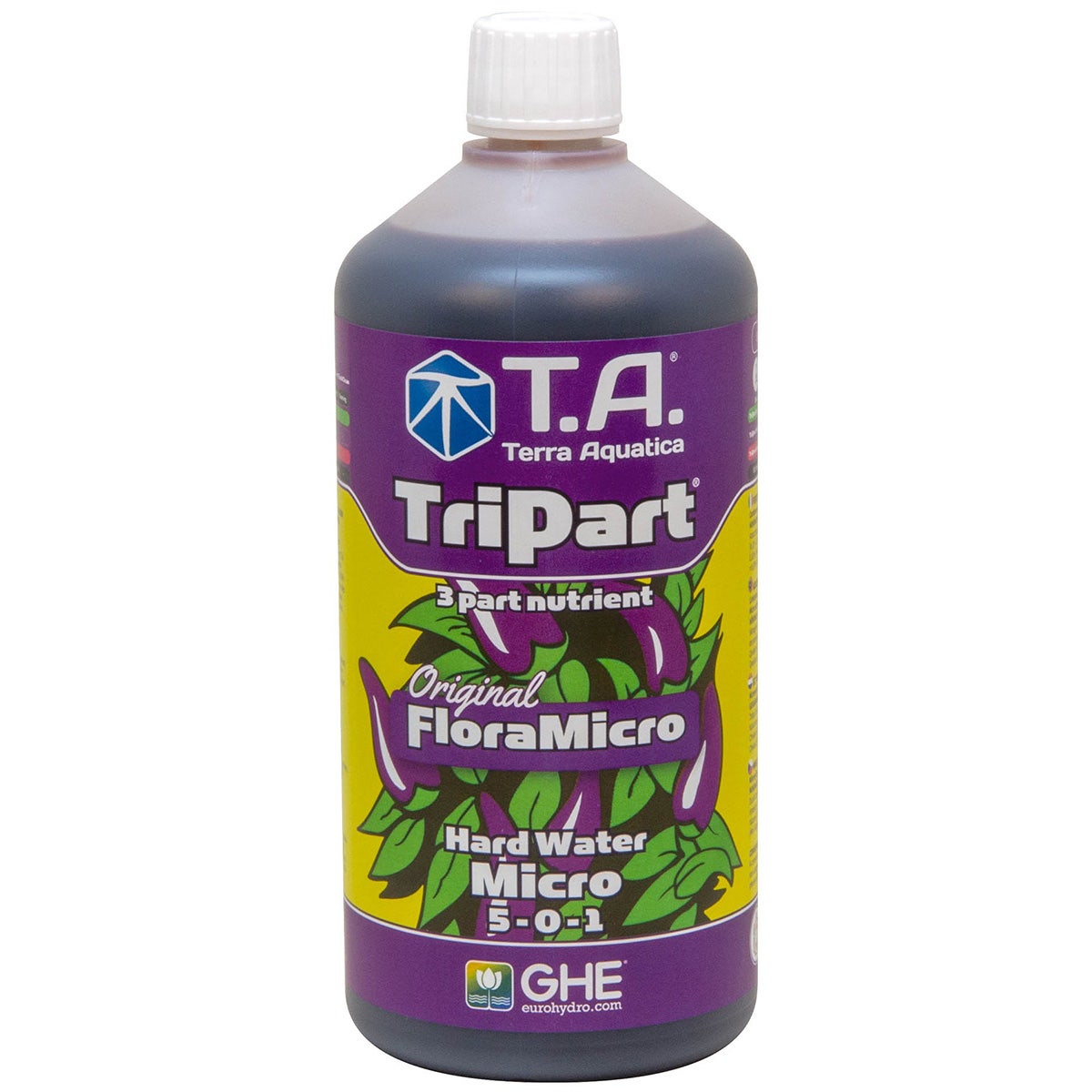 GHE FloraMicro / T.A. TriPart Micro, 10L. (Hardwater)