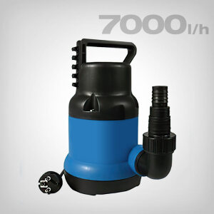 Tauchpumpe 7000 L./ h. 3mm Tiefsauger m. zuschaltbarem Schwimmer