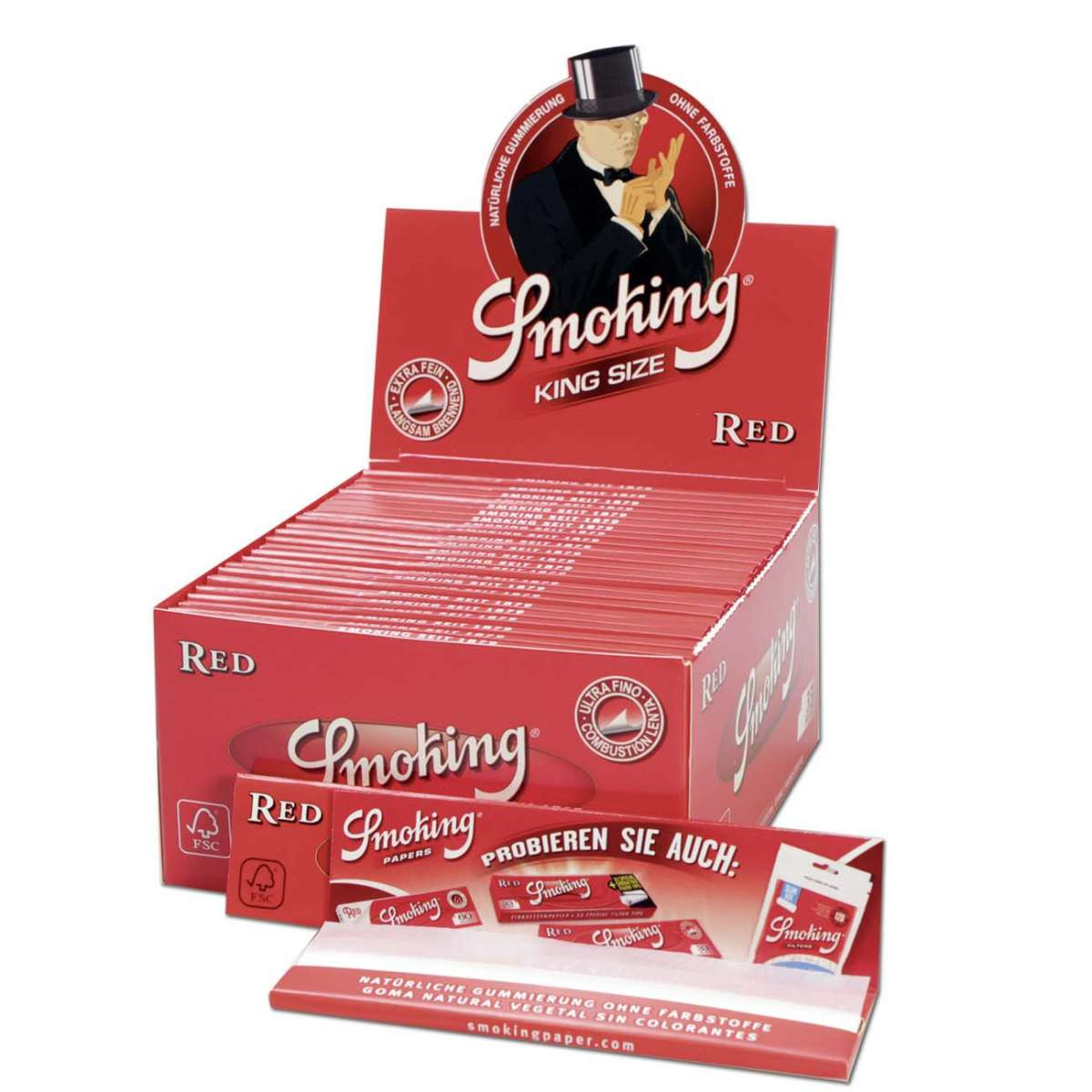 Smoking Red Papers KS Ultra Thin, VE á 50 Stück